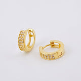 Candongas Doble Carril 2.05gr / 1/2 in / Oro Amarillo 18K *
