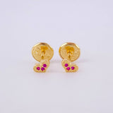 Stud Earrings Heart 0.45g / in / 1.3mm Yellow Gold 18K
