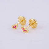 Stud Earrings Heart 0.45g / in / 1.3mm Yellow Gold 18K
