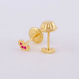 Stud Earrings Heart 0.45g / in / 1.3mm Yellow Gold 18K