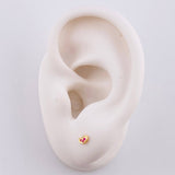 Stud Earrings Heart 0.45g / in / 1.3mm Yellow Gold 18K