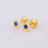 Stud Earrings Star 0.7g / in / 4.4mm Yellow Gold 18K