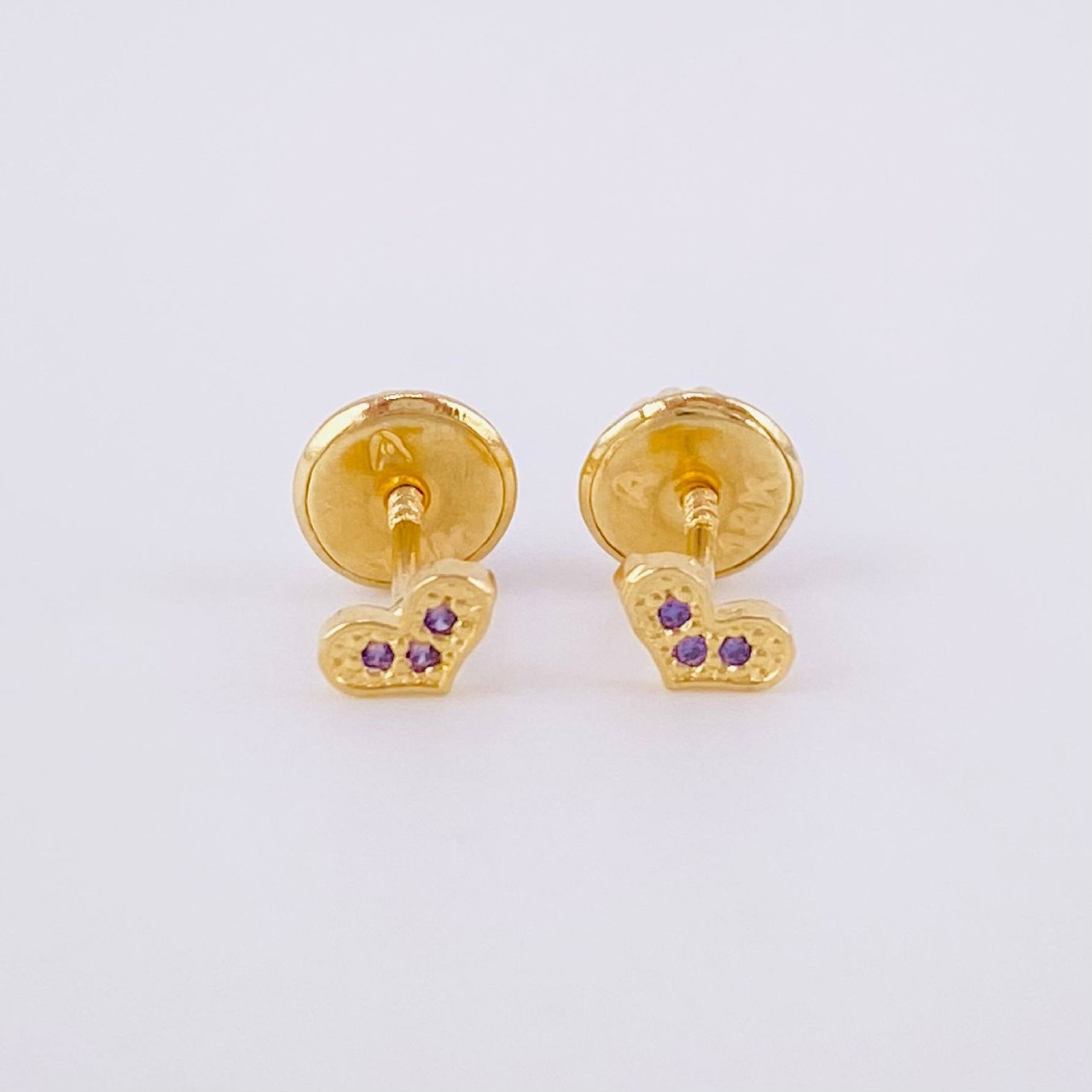 Stud Earrings Heart 0.5g / in / 2.7mm Yellow Gold 18K