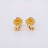 Stud Earrings Heart 0.5g / in / 2.7mm Yellow Gold 18K