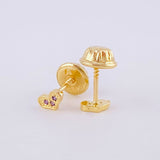 Stud Earrings Heart 0.5g / in / 2.7mm Yellow Gold 18K