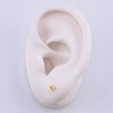 Stud Earrings Heart 0.5g / in / 2.7mm Yellow Gold 18K