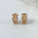 Hoop Earrings Mesh Bear TS 5.25gr / 1.5cm / Lobster Claw Omega Two Golds Yellow White ©