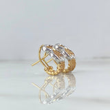 Hoop Earrings Mesh Bear TS 5.25gr / 1.5cm / Lobster Claw Omega Two Golds Yellow White ©