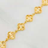 Diamond Cut Clover Bracelet 16.05g / 7 1/2 in / 9.91mm 18K Yellow Gold