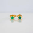 Stud Earrings Four Prongs Emeralds 10pts 0.85g / in / 3mm Yellow Gold 18K