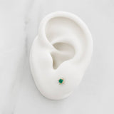 Stud Earrings Four Prongs Emeralds 10pts 0.85g / in / 3mm Yellow Gold 18K