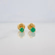 Stud Earrings Four Prongs Emeralds 15pts 0.65g / in / 1.3mm Yellow Gold 18K