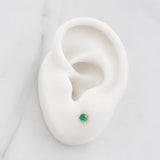 Stud Earrings Four Prongs Emeralds 15pts 0.65g / in / 1.3mm Yellow Gold 18K