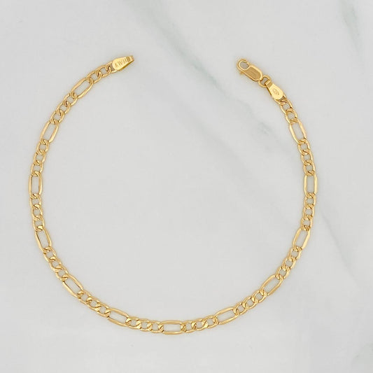 Pulso Fígaro 2.35g / 8 in / 3.56mm Oro Amarillo 18K