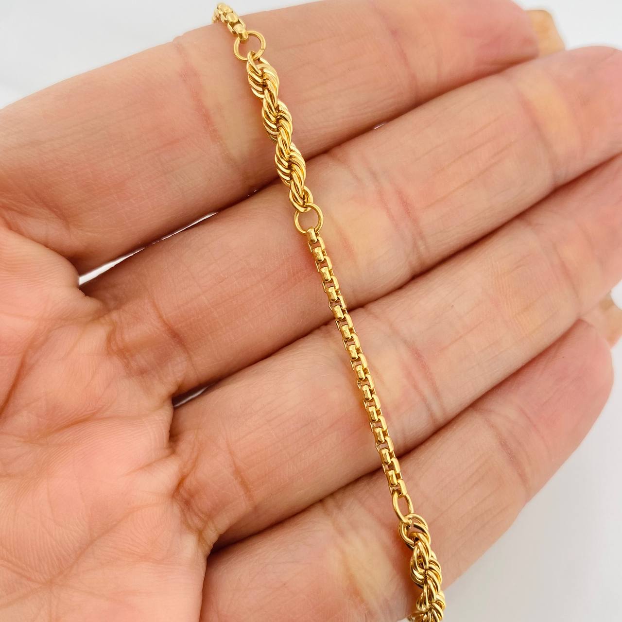 Pulso Duo Lazo Veneciano 2.45g / 7 1/2 in / 3.1mm Oro Amarillo 18K
