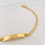 Pulso Cubano Placa Rectangular 3.7g / 7 in / 3.12mm Oro Amarillo 18K