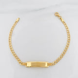 Pulso Cubano Placa Rectangular 3.7g / 7 in / 3.12mm Oro Amarillo 18K