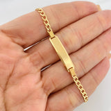 Pulso Cubano Placa Rectangular 3.7g / 7 in / 3.12mm Oro Amarillo 18K