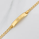 Pulso Cubano Placa Rectangular 3.7g / 7 in / 3.12mm Oro Amarillo 18K