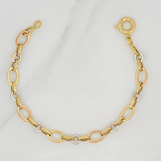 Pulso Aros 4.05g / 7 1/2 in / 6.87mm Tres Oros 18K
