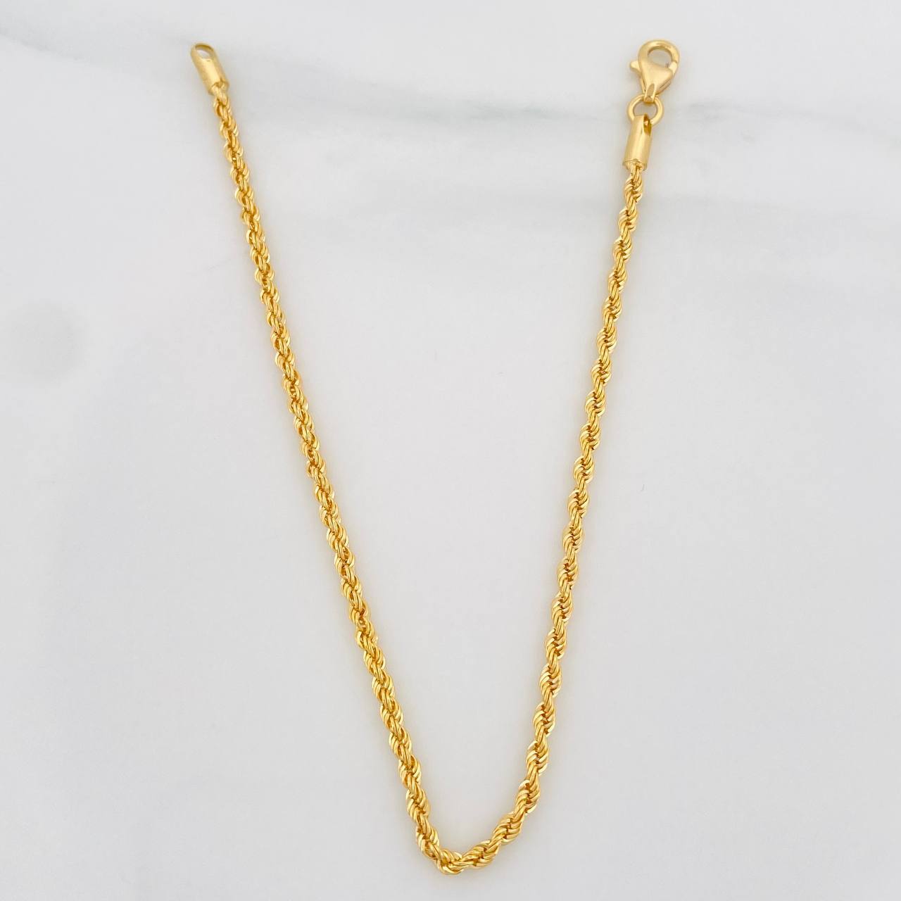 Rope Bracelet 1.65g / 7 1/4 in / 2.15mm Yellow Gold 18K