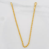 Rope Bracelet 1.65g / 7 1/4 in / 2.15mm Yellow Gold 18K