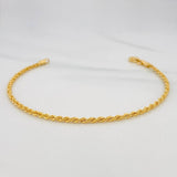 Rope Bracelet 1.65g / 7 1/4 in / 2.15mm Yellow Gold 18K