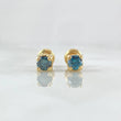 Stud Earrings Circle Four Claws 1.55gr / 5mm Blue Diamonds 50pts Yellow Gold 18K (Jewel) ©