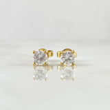 Stud Earrings Cetro Cuatro Garras 1.5gr / 5mm Diamonds 70pts Yellow Gold 18K (Jewel) ©