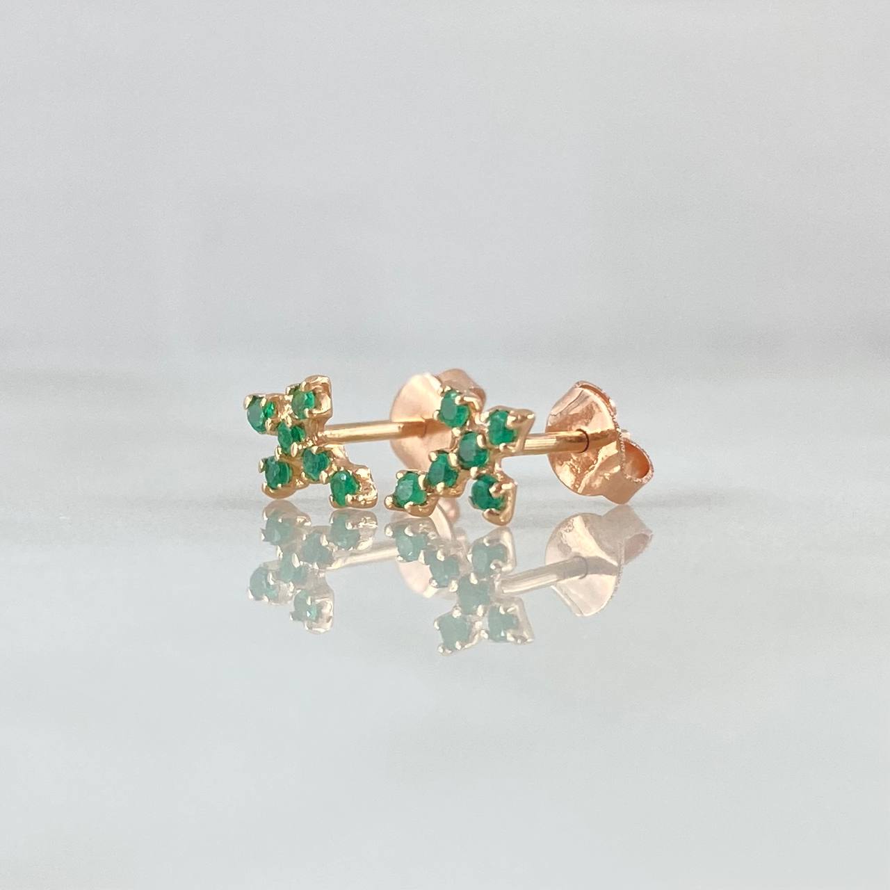 Topos Crúz   1gr / 8.3mm Esmeraldas 24pts Oro Rosa 18K (Joya) ©