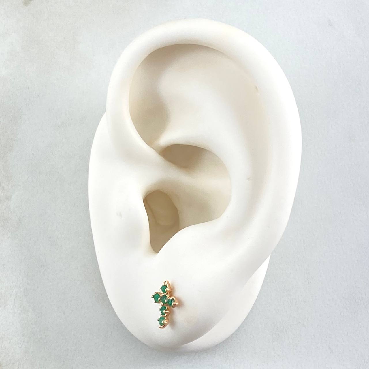 Topos Crúz   1gr / 8.3mm Esmeraldas 24pts Oro Rosa 18K (Joya) ©