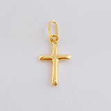Plain Cross Pendant with Flat Ends 0.2 g / 3/4 in 18K Yellow Gold