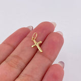 Pendant Flat Tip Cross 0.2 g / 1/2 in Yellow Gold 18K!