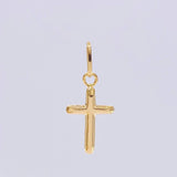Dije Cruz Puntas Planas 0.4gr / 3/4 in / Oro Amarillo 18K
