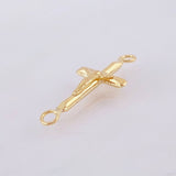 Dije Cruz Cristo Puntas Planas 0.5gr / 1 in / Oro Amarillo 18K