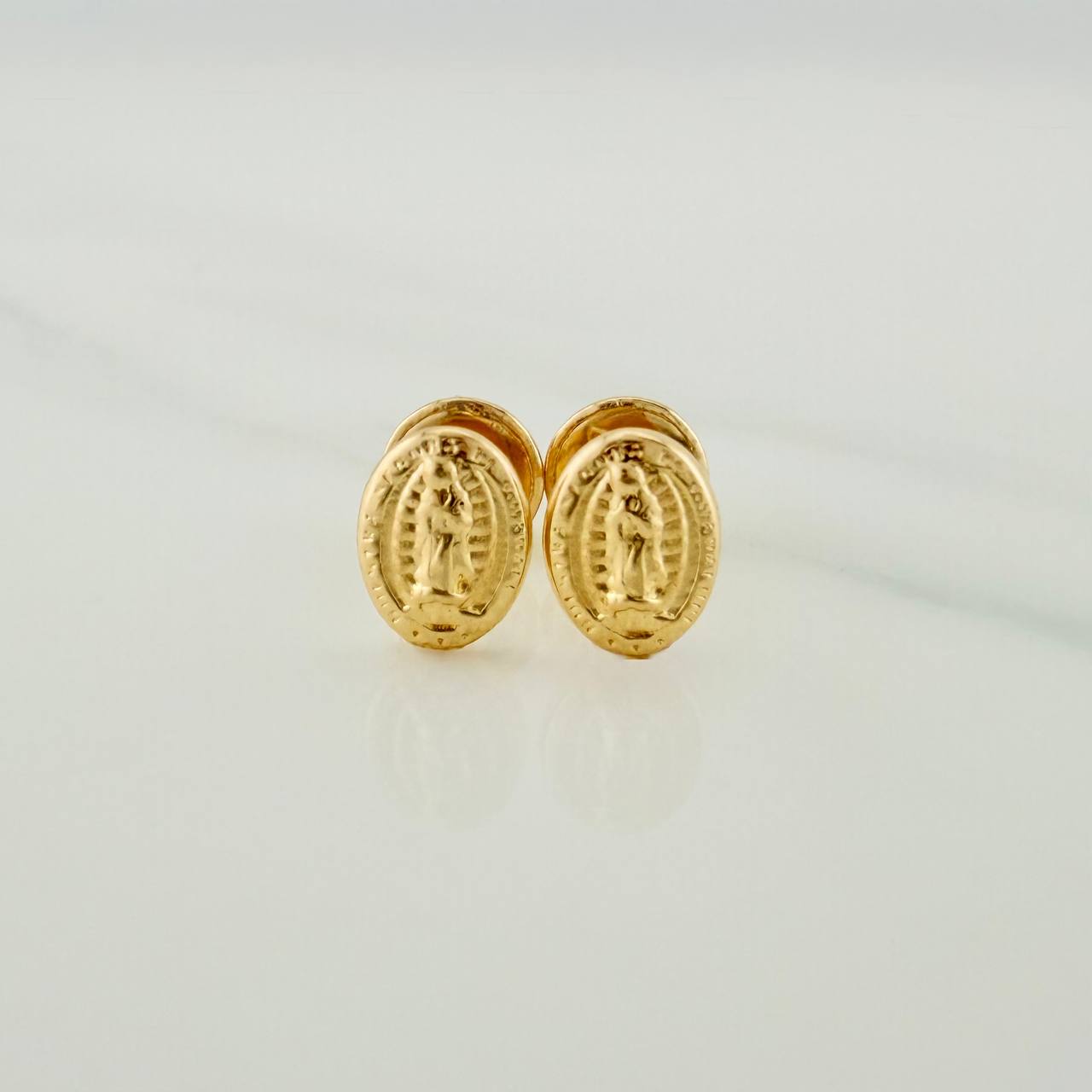 Stud Earrings Virgin of Guadalupe 0.55gr / 18K Yellow Gold %