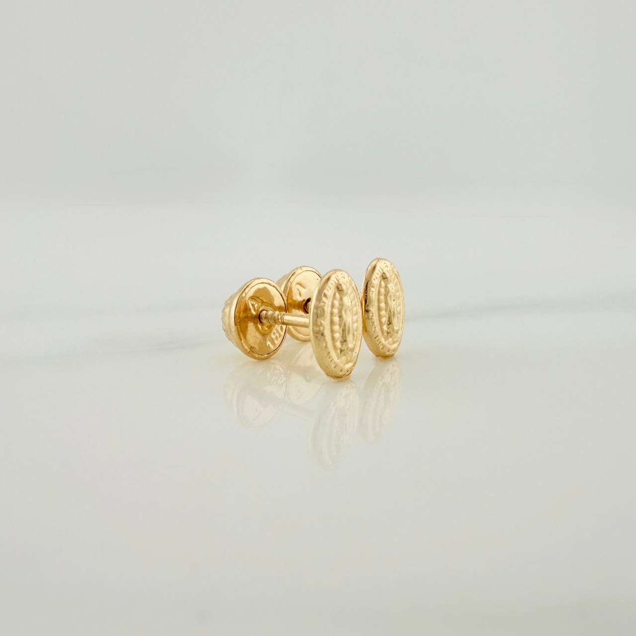 Stud Earrings Virgin of Guadalupe 0.55gr / 18K Yellow Gold %