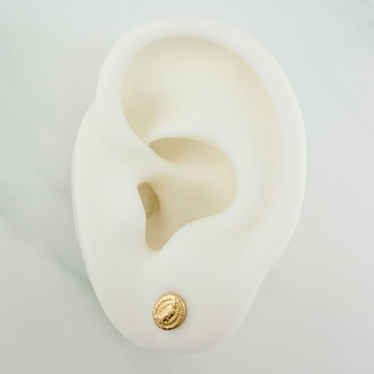 Stud Earrings Virgin of Guadalupe 0.55gr / 18K Yellow Gold %