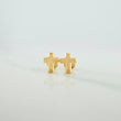 Cross Stud Earrings 0.6gr / 9.14mm Yellow Gold 18K %
