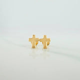 Cross Stud Earrings 0.6gr / 9.14mm Yellow Gold 18K %