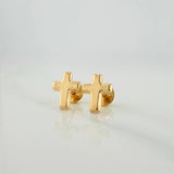 Cross Stud Earrings 0.6gr / 9.14mm Yellow Gold 18K %