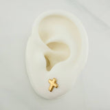 Cross Stud Earrings 0.6gr / 9.14mm Yellow Gold 18K %