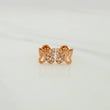 Butterfly Silhouette Stud Earrings 0.9gr / 6.66mm 18K Rose Gold %
