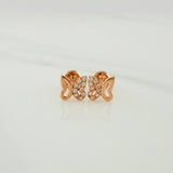 Butterfly Silhouette Stud Earrings 0.9gr / 6.66mm 18K Rose Gold %