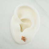 Butterfly Silhouette Stud Earrings 0.9gr / 6.66mm 18K Rose Gold %