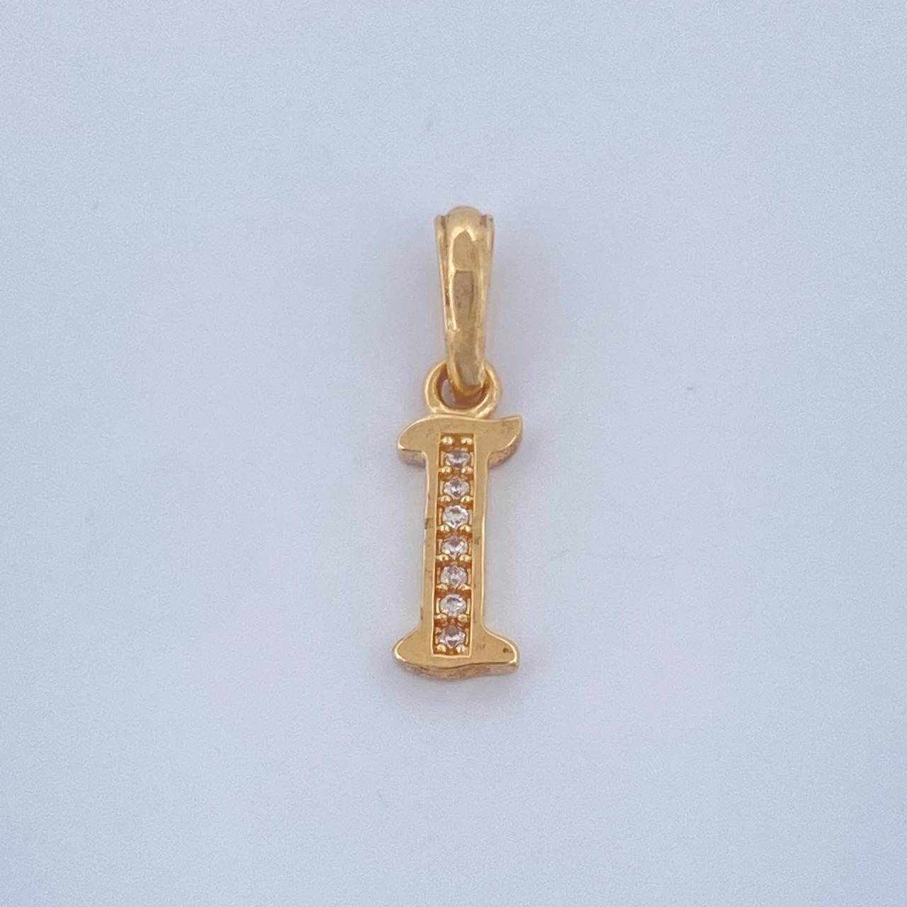 Dije Letra I 0.75gr / 3/4 in / Oro Amarillo 18K $