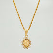 Rope Chain Set + Miraculous Virgin Pendant / 1.95gr / 19 3/4 in 18K Yellow Gold