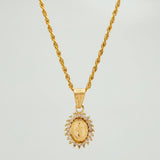 Rope Chain Set + Miraculous Virgin Pendant / 1.95gr / 19 3/4 in 18K Yellow Gold
