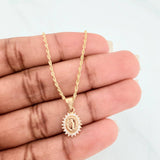 Rope Chain Set + Miraculous Virgin Pendant / 1.95gr / 19 3/4 in 18K Yellow Gold