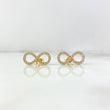 Stud Earrings Infinite 2.75gr / White Zircons Yellow Gold